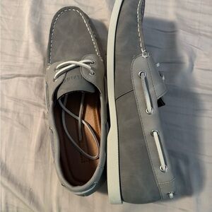 Tommy Hilfiger Gray Boat Shoes with White Laces